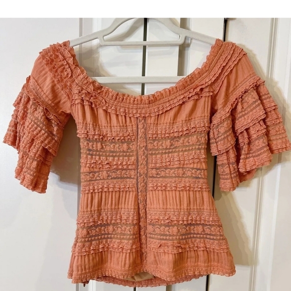 Cinq a sept lace off the shoulder top - Picture 2 of 6